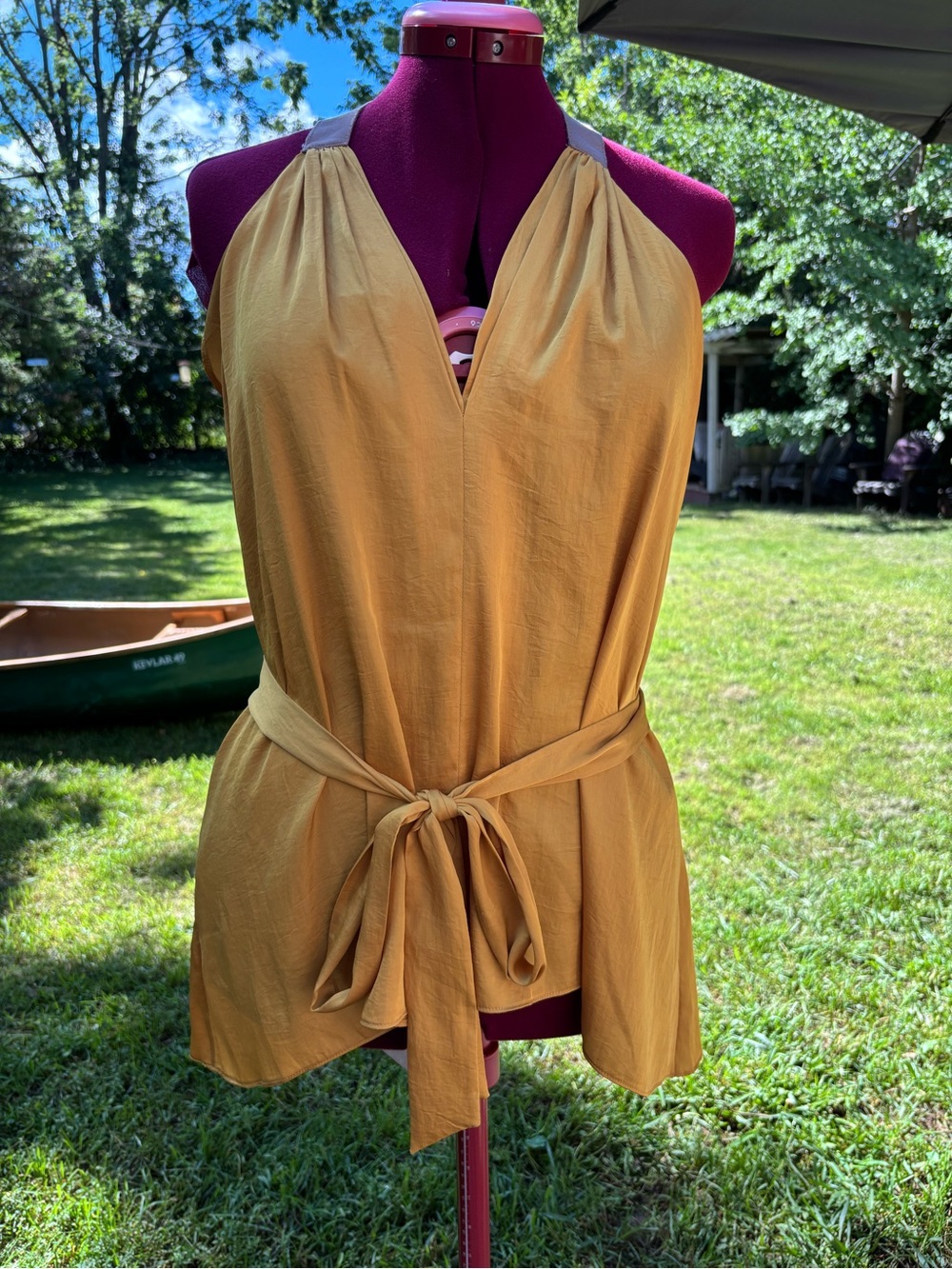 BCBG flowy halter-neck sleeveless blouse